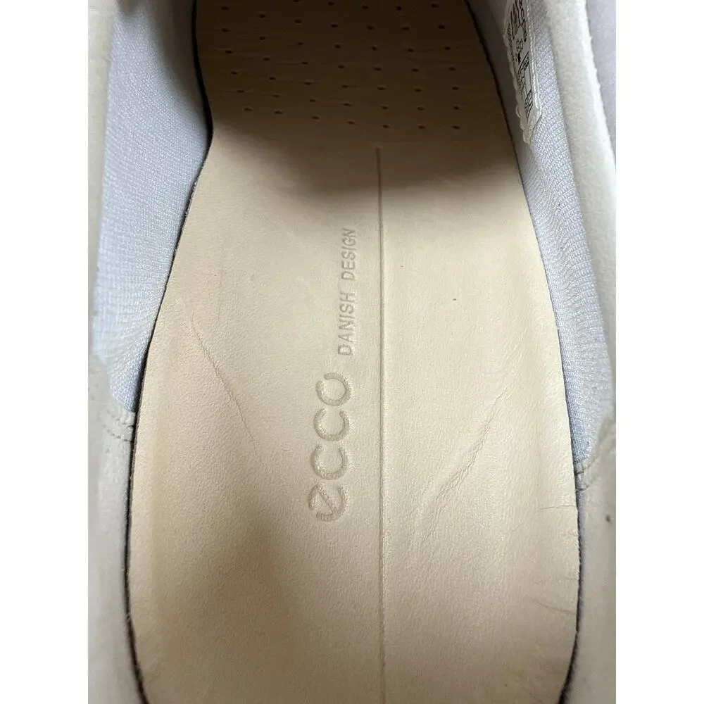 Ecco Soft 7 Casual Sneaker Womens‎ 7 7.5 EU 38 Nubuck Leather Grey Rose Flat